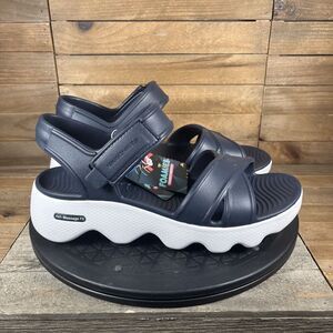 Skechers Women's Size 9 Navy Blue Foamies Massage Fit-Heartfelt Flat Sandal
